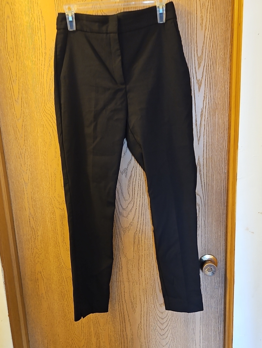 Zara Pleated Black Slim Ankle Trousers